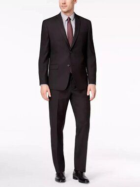 New Marc New York by Andrew Marc Men's Slim Fit Suit - Black - Size 42R
